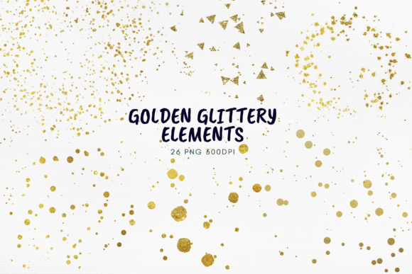 Download Golden Glittery PNG Gold Foil Confetti - Premium Bundle