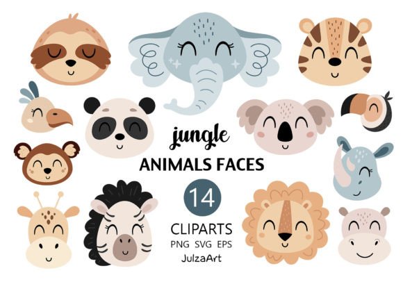 Download Safari Animal Faces Clipart, Animal Svg - Premium Resources