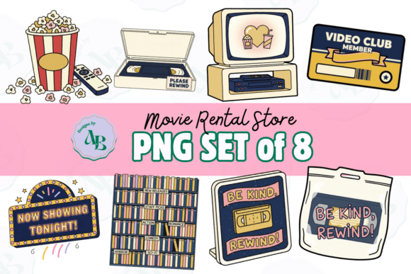 Download Retro Movie Store Clip Art Collection - Collection Collection