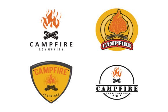 Download Bonfire Campfire Vintage Retro Logo - Retro logo Collection